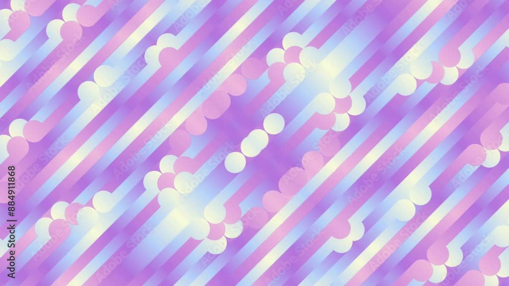 Fototapete 3d rendering loop animation of a colorful background with simple shapes 4K
