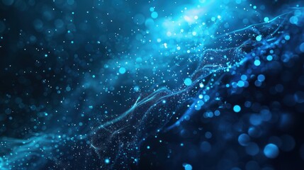 Abstract Blue Particles and Waves