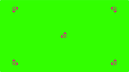 Green screen background, VFX motion tracking markers. Art design green screen backdrop template. Abstract concept video footage replacement tracking markers element.