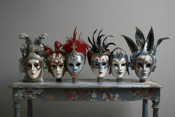 Masks of different types and colors with silk bottoms in various colors