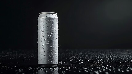 Cold Drink Can on Black Background