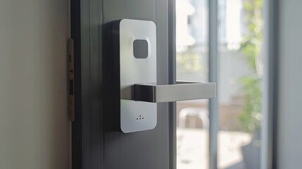 Modern Digital Door Lock on a Glass Door