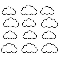 Fototapeta premium Variety of simple cloud sketches
