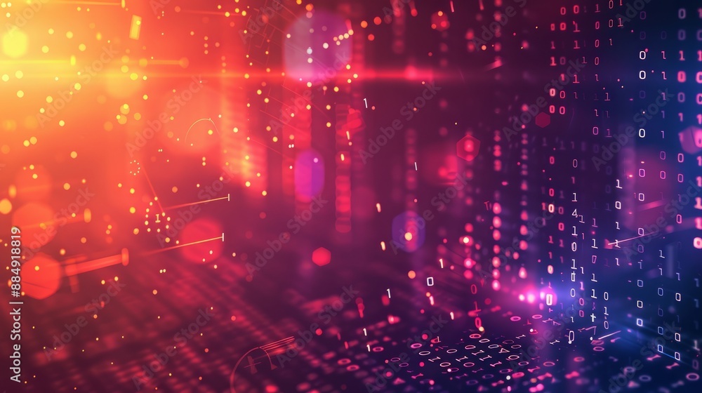Poster abstract futuristic background featuring data transfer: high-tech concept with dynamic digital lines