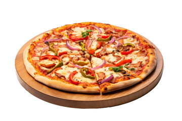 Delicious pizza PNG with transparent background featuring classic pepperoni, melted cheese, and fresh toppings ideal for food design projects, menus, and marketing materials