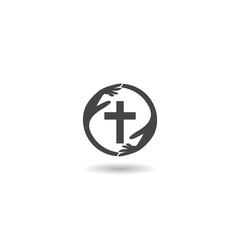 Faith care icon with shadow