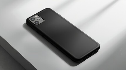 Black Smartphone Lying on White Surface