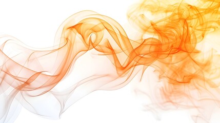 smoke on white background, orange glowing autumn vibe