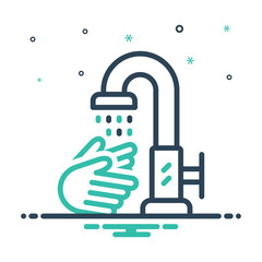 Mix icon for wash hand