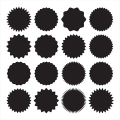 Set of different starburst icon vector . black starburst icon vector set . abstracts starburst .