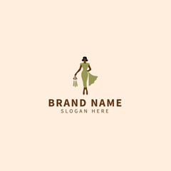 Beauty Woman Fashion Shopping Logo Vector Icon Illustration Isolated - A stylish and elegant vector illustration featuring a beauty woman, perfect for fashion, shopping, and beauty-related logos.