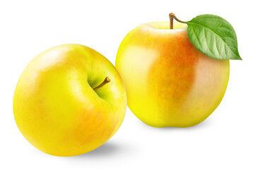 Toki apple or Yellow apple fruit isolated on white With clipping path.