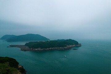 Fototapeta premium 2022년 6월 경, 소이작도에서 드론으로 촬영한 섬의 전경입니다.