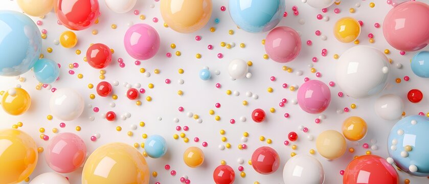 Colorful balloons and confetti, perfect for festive celebrations, parties, and joyous occasions. Vibrant and lively atmosphere captured beautifully.