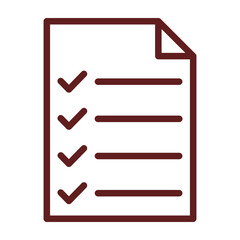 Obraz premium Checklist Vector Line Maroon Icon Design