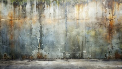 Obraz premium Wide background of a grungy concrete wall with painted textures, suitable for artistic and urban designs