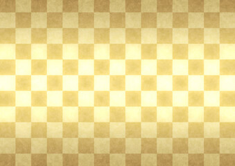 市松模様の金屏風　