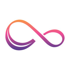 A gradient infinity icon with love