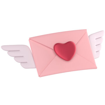 Love letter 3D illustration