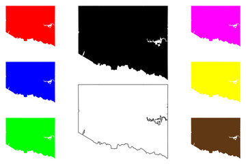 Iron County, Michigan (U.S. county, United States of America, USA, U.S., US) map vector illustration, scribble sketch Iron map