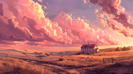 Fototapeta premium farmland wallpaper