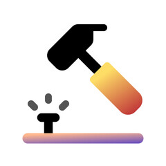 Editable hammer, nail, repair vector icon. Construction, tools, industry. Part of a big icon set family. Perfect for web and app interfaces, presentations, infographics, etc