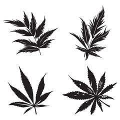 Creative Black Weed Vector Silhouette Art,
Modern Black Weed Vector Silhouette Illustration