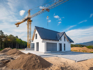 Baustop, Neubauh&auml;user im Rohbau