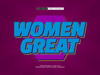 women great editable text effect in girls and hero text style