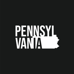 pennsylvania state symbol, map icon with vector silhouette of pennsylvania
