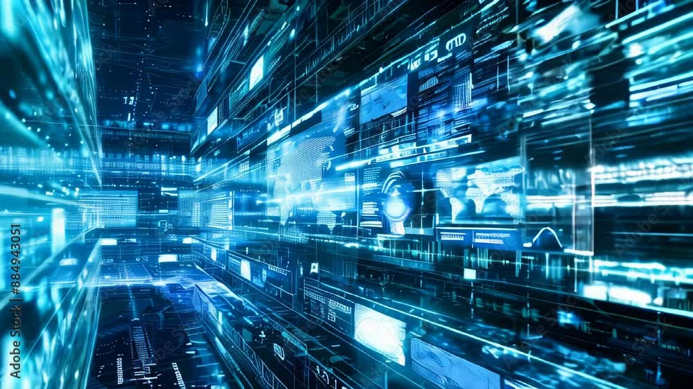 Poster global connections and data transfer concept background animation