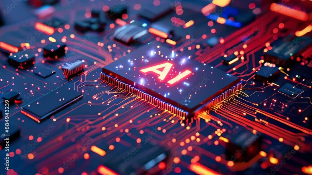 Poster generic computer motherboard driven by an artificial intelligence processor