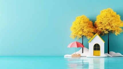 Create a captivating illustration depicting the importance of insurance in safeguarding assets and livelihoods against unforeseen risks.