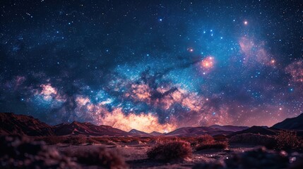 Fototapeta premium the Milky Way galaxy over a desert in 4K resolution.
