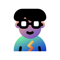 Editable person with bowl haircut and glasses avatar vector icon. User, profile, identity, persona. Part of a big icon set family. Perfect for web and app interfaces, presentations, infographics, etc