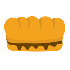 Roti gembong vector illustration isolated on white, roti gembul clip art image, roti gembong icon, indonesian soft bread, gambar roti gembung