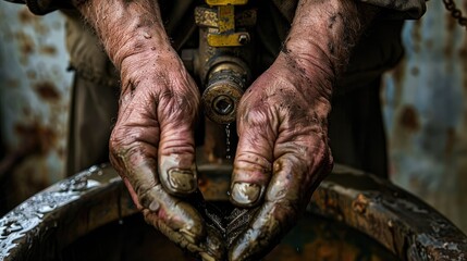 Hands of a plumber