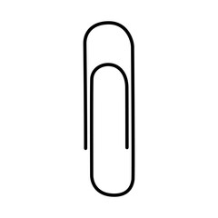 Obraz premium Paper clip icon in lineart style. Outline simple paperclip. Editable stroke.