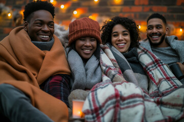 a group of friends relaxing in a cozy atmosphere