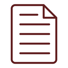 document Vector Line Maroon Icon Design