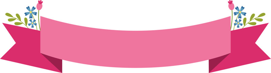 Flower Ribbon Banner