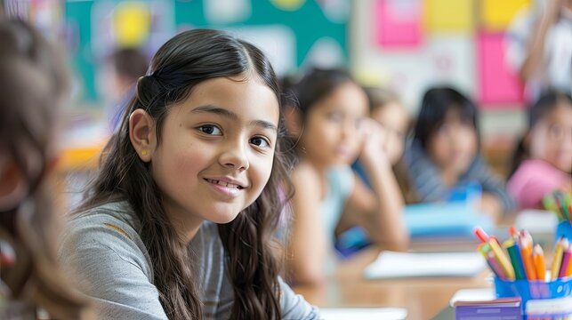 Innovative bilingual education classroom scene with diverse students engaging in language immersion activities, ESL teachers guiding foreign language learning, promoting multicultural understanding an