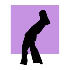 Modern Silhouette Art with Purple Background, Fashion abstract illustration