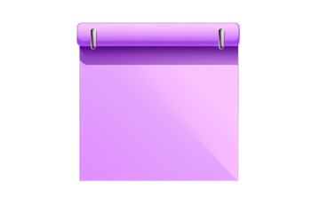 Purple sticky note paper with pin, transparent background for digital and graphic design projects, editable PNG format for custom reminders, organizers, and personal notes
