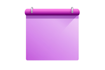 Purple sticky note paper with pin, transparent background for digital and graphic design projects, editable PNG format for custom reminders, organizers, and personal notes