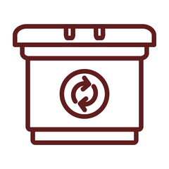 Packaging reduction Vector Line Maroon Icon Design