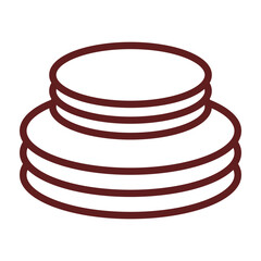 Sustainable tableware Vector Line Maroon Icon Design