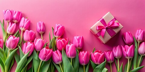 pink and white tulips