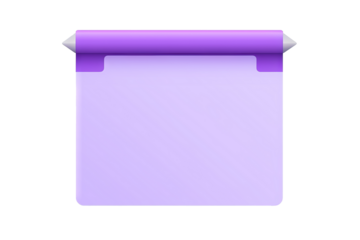 Purple sticky note paper with pin, transparent background for digital and graphic design projects, editable PNG format for custom reminders, organizers, and personal notes
