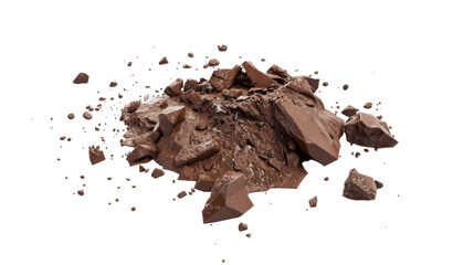 Fototapeta premium Mud with dust particles, chocolate appearance, low poly, game asset, low polygonal geometric